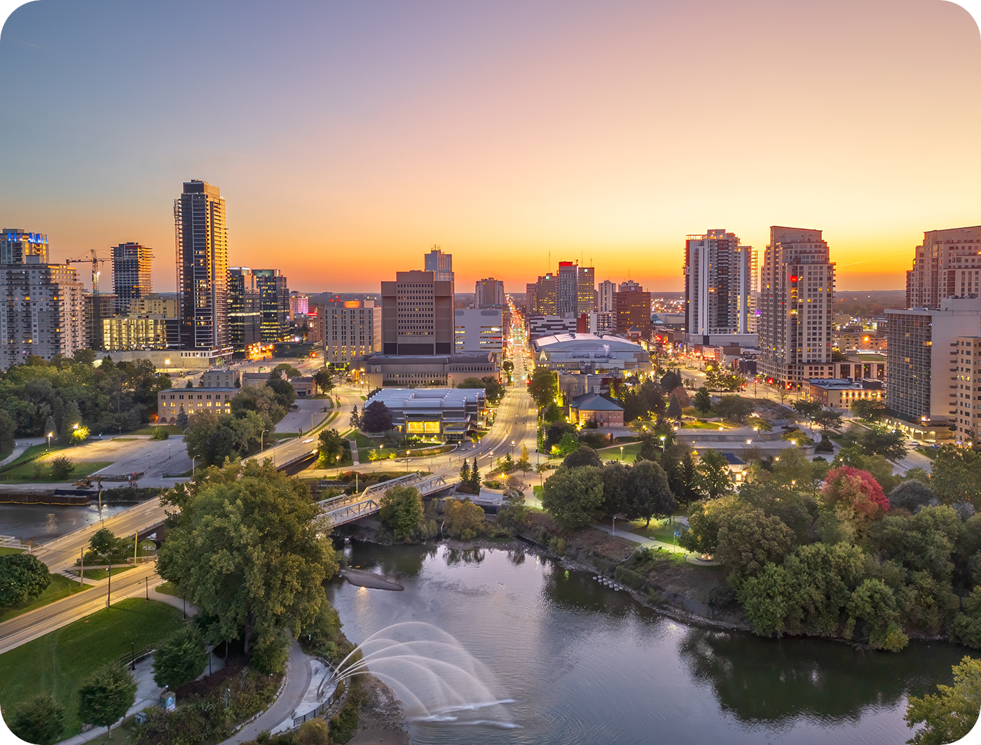 Downtown London, Ontario sunset
