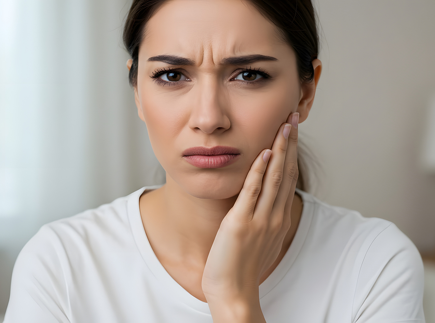 Woman Experiencing Toothache or Jaw Pain
